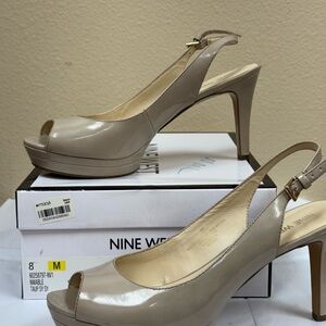 Nine West Able platform slingback heels, size 8
